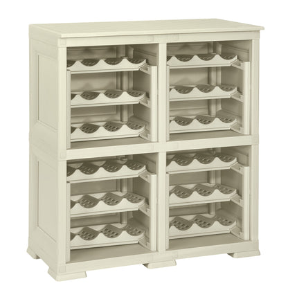 4 Estantería De Almacenamiento Modular Con Rejilla Para 48 Botellas Gris_0