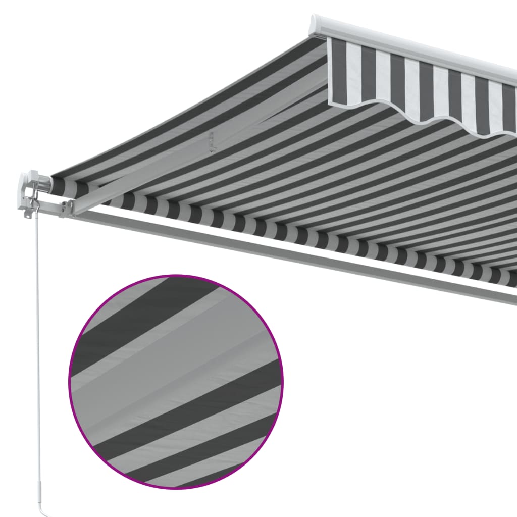 Toldo Retráctil Manual Gris Antracita Y Blanco 400x350 Cm_4