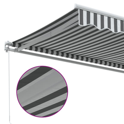 Toldo Retráctil Manual Gris Antracita Y Blanco 400x350 Cm_4