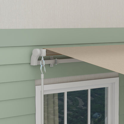 Outsunny Toldo Manual Plegable De Aluminio Con Manivela 395x245 Cm Beige_4