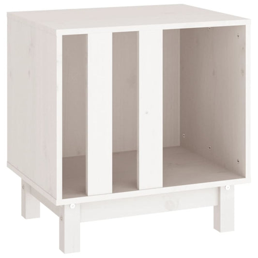 Vidaxl Caseta Para Perros Madera Maciza De Pino Blanco 50x40x52 Cm_0