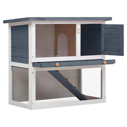 Vidaxl Jaula Conejera Con 1 Puerta Madera Gris_1