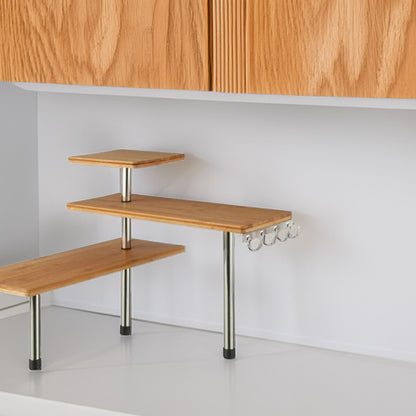 Well Home - Estante Esquinero De Bambú Para La Cocina, Compacto Y Elegante 45x43x38,5cm