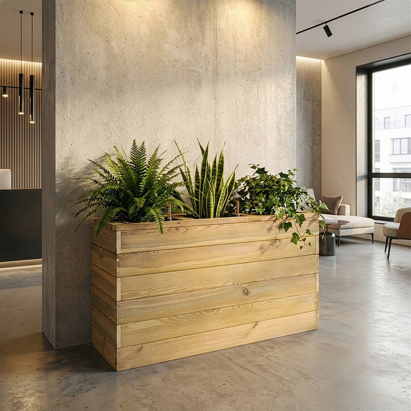 Jardinera De Madera Con Autorriego 110x40x60 Cm Nidum Basic Hortalia_1