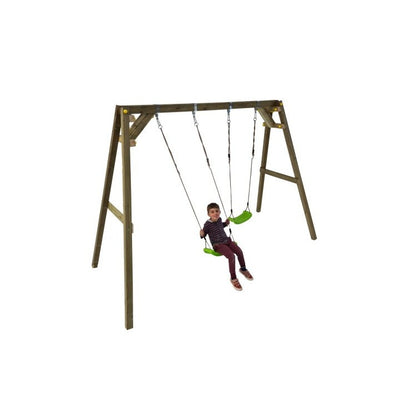 Columpio Doble De Madera Cuadrada Masgames Xylo Xl.