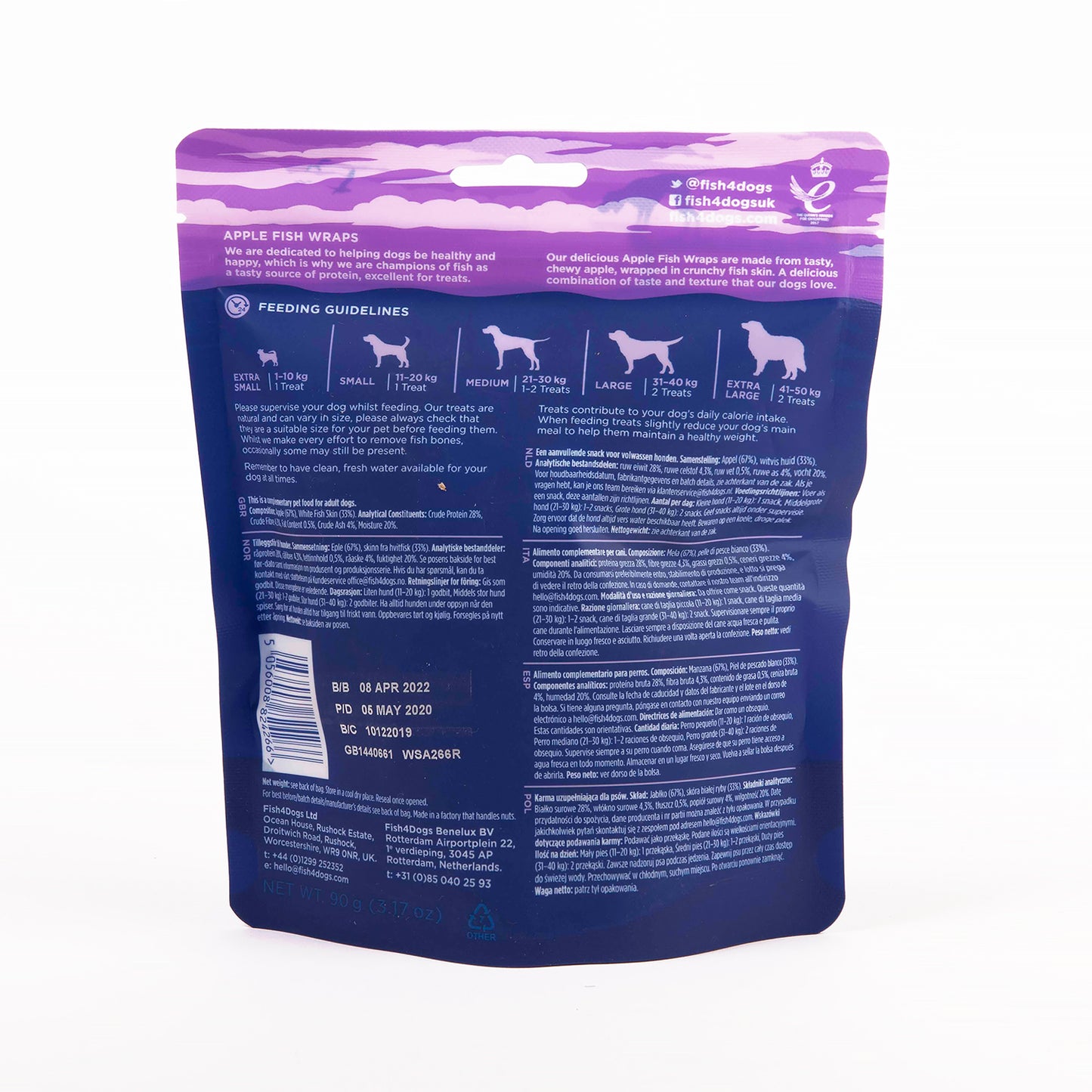 Fish4dogs Snack Natural Para Perros – Love Manzana Con Pescado 90 G (pack De 10)_2