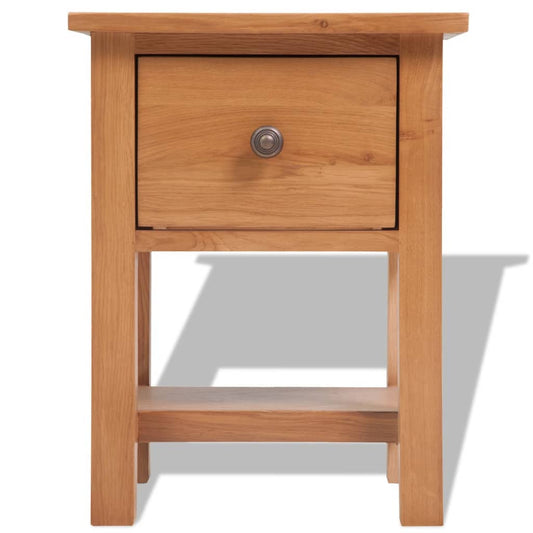 Mesita De Noche De Madera De Roble Maciza 36x30x47 Cm_0