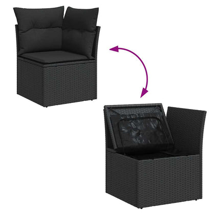 Set De Sofás De Jardín Y Cojines 8 Piezas Ratán Sintético Negro / Vetonek_3