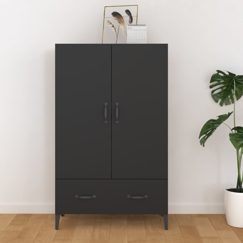 Aparador De Madera De Ingeniería Negro 70x31x115 Cm / Vetonek_4