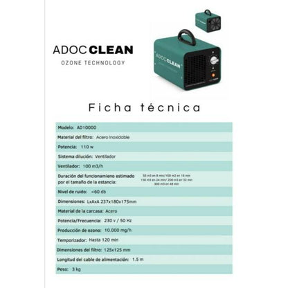 Purificador de aire generador de Ozono Dioco