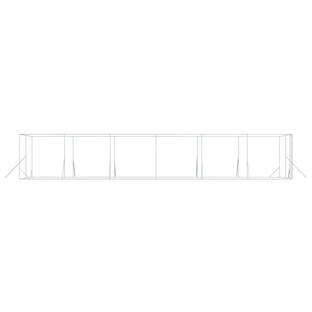 Perrera De Exterior Acero Galvanizado Plateado 4x12x2 M_4