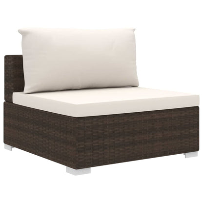 Vidaxl Set Muebles De Jardín 5 Piezas Y Cojines Ratán Sintético Marrón_4