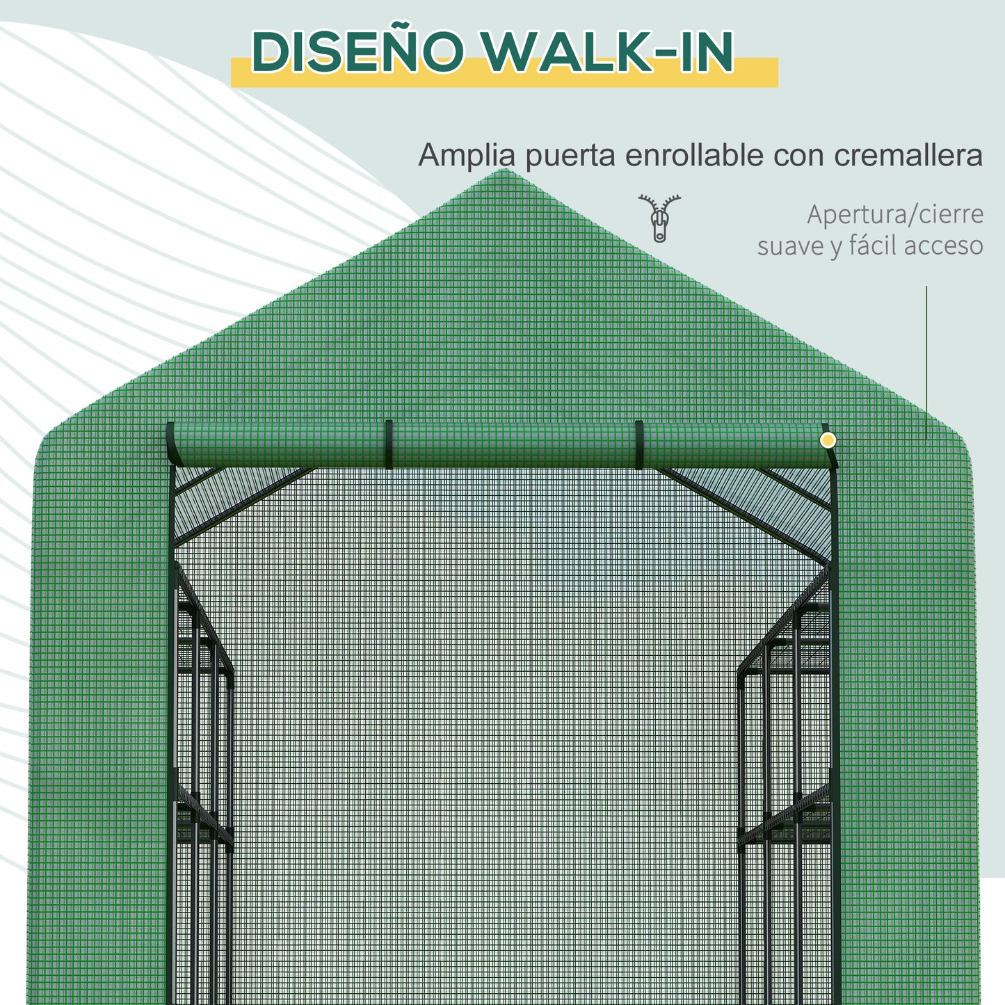 Outsunny Invernadero Pequeño Con Estantes De 4 Niveles 244x180x210 Cm Verde_4