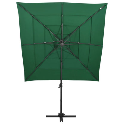 Vidaxl Sombrilla De Jardín 4 Niveles Palo De Aluminio Verde 250x250 Cm_1