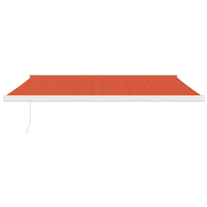 Toldo Retráctil Aluminio Y Tela Naranja Y Marrón 4,5x3 M_2