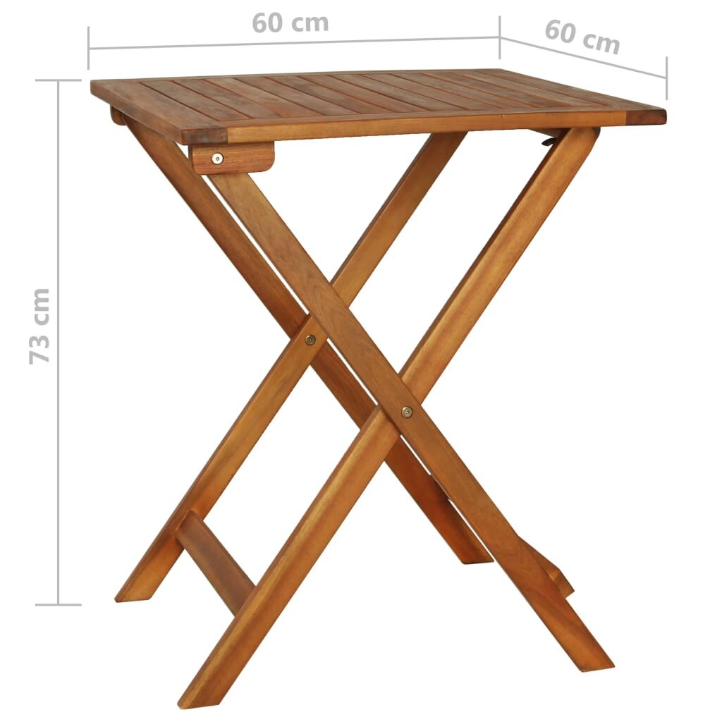 Vidaxl Mesa Y Sillas Bistró Plegables 3 Pzas Y Cojines Madera Maciza_2
