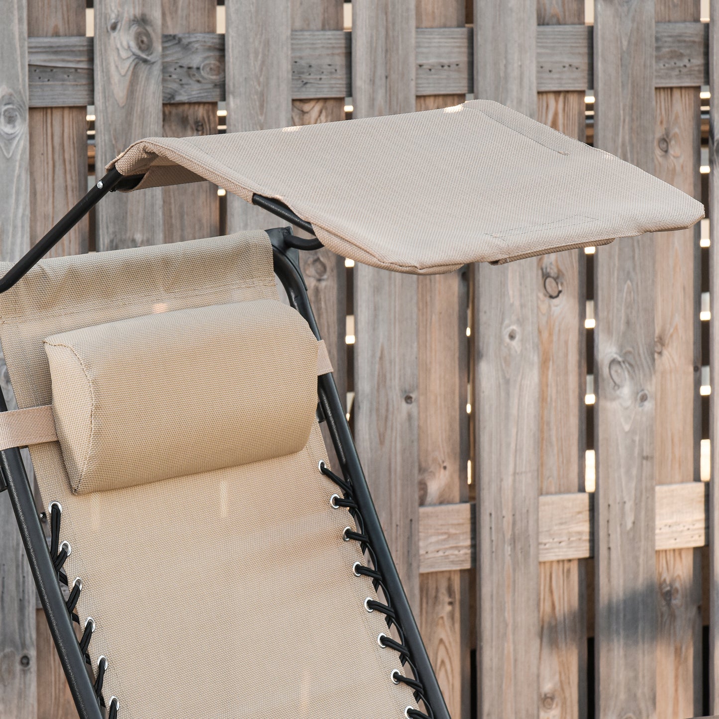 Outsunny Silla Mecedora De Jardín Plegable Con Techo Reposacabezas Extraíble_3