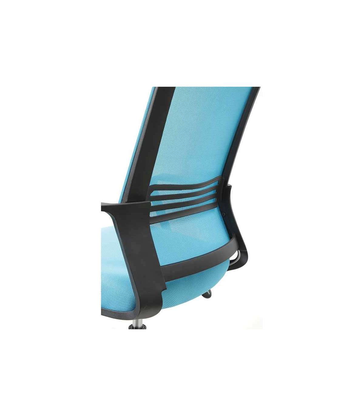 Silla Despacho De Diseño Moderno, Giratoria, Elevable, Acabado Azul, 113-123 Cm(alto)60 Cm(ancho)61 Cm(largo)_2