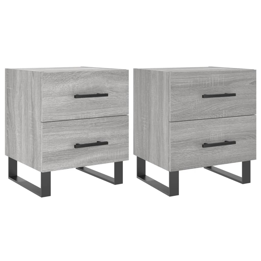 Mesitas Noche 2 Uds Madera Ingeniería Gris Sonoma 40x35x47,5 Cm_0