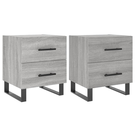 Mesitas Noche 2 Uds Madera Ingeniería Gris Sonoma 40x35x47,5 Cm_0