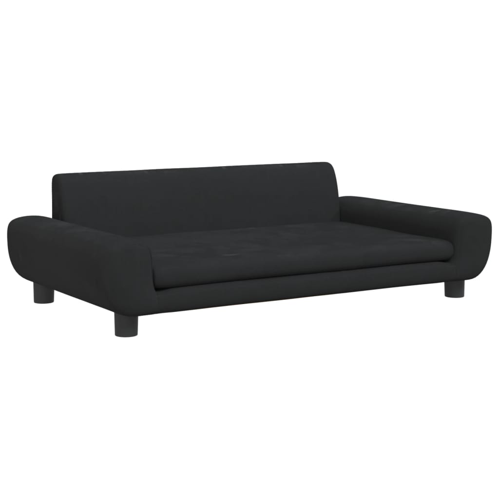Cama Para Perros De Terciopelo Negra 100x54x33 Cm / Vetonek_4