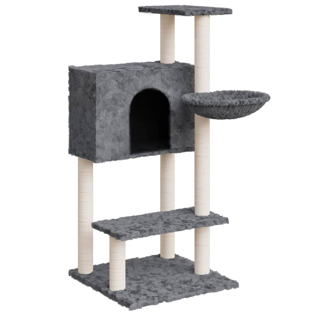 Rascador Para Gatos Con Postes De Sisal Gris Oscuro 108,5 Cm_0