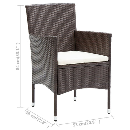 Vidaxl Sillas De Comedor Para Jardín 4 Unidades Ratán Sintético Marrón_2