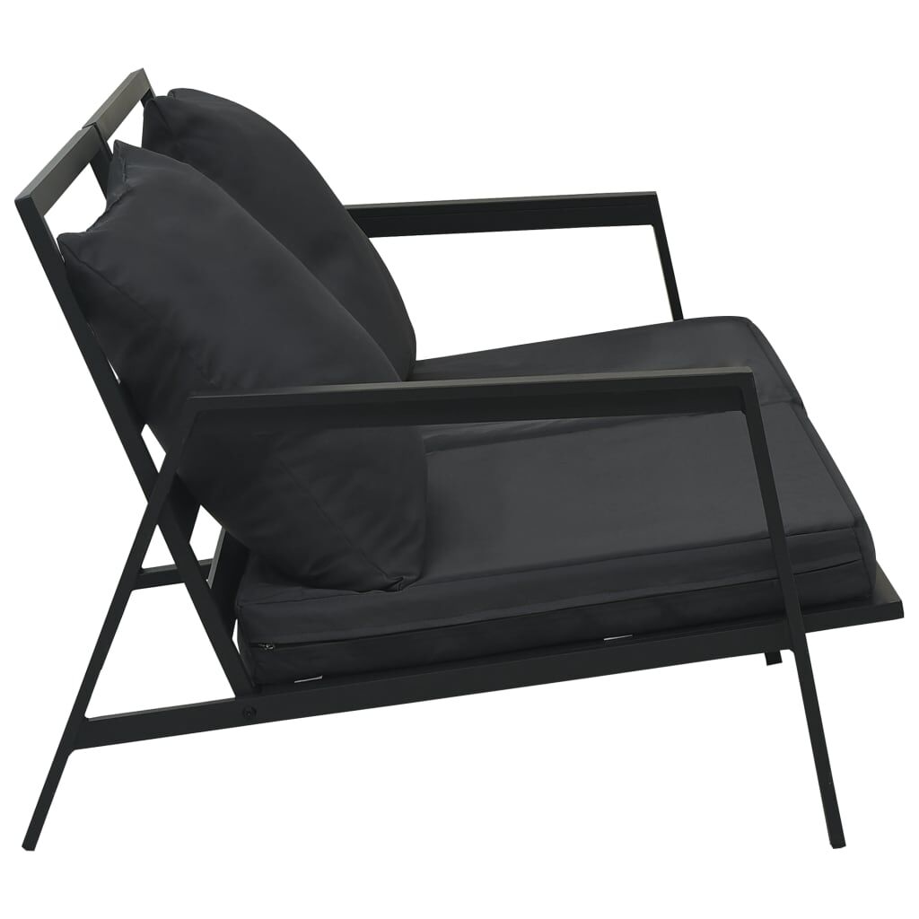 Vidaxl Muebles De Jardín 5 Pzas Y Cojines De Aluminio Gris Oscuro_3