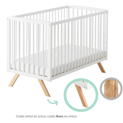 Cuna Colecho Convertible En Cama Nuru. Incluye El Kit De Barandillas Nature Para Convertirla En Cama_3