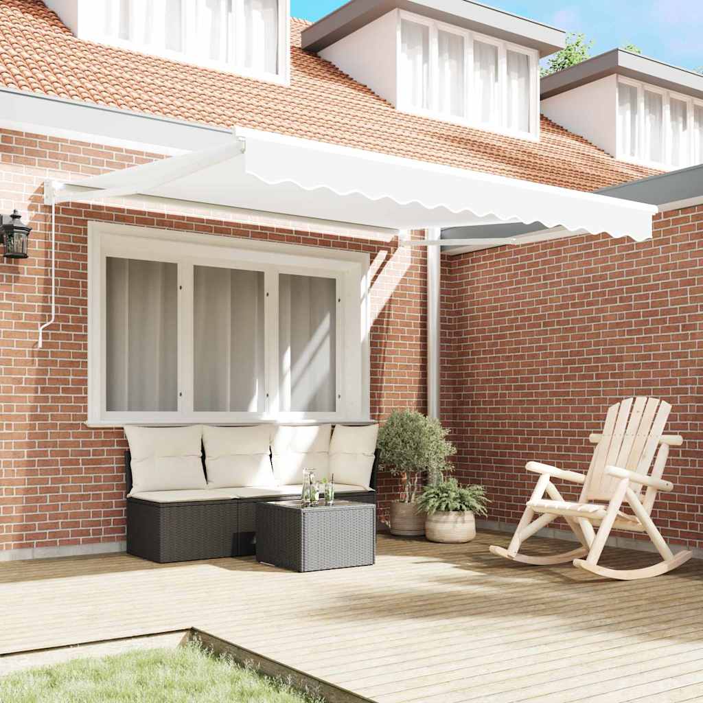 Toldo Retráctil Blanco 350 X 250 Cm 100% Poliéster Y Aluminio_2