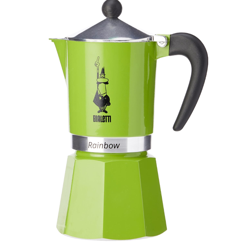 Cafetera Italiana Bialetti Rainbow Aluminio Negro Verde_0