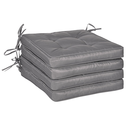Outsunny Conjunto De Cojines Para Sillas De Comedor 42x42x5 Cm Gris Oscuro_0
