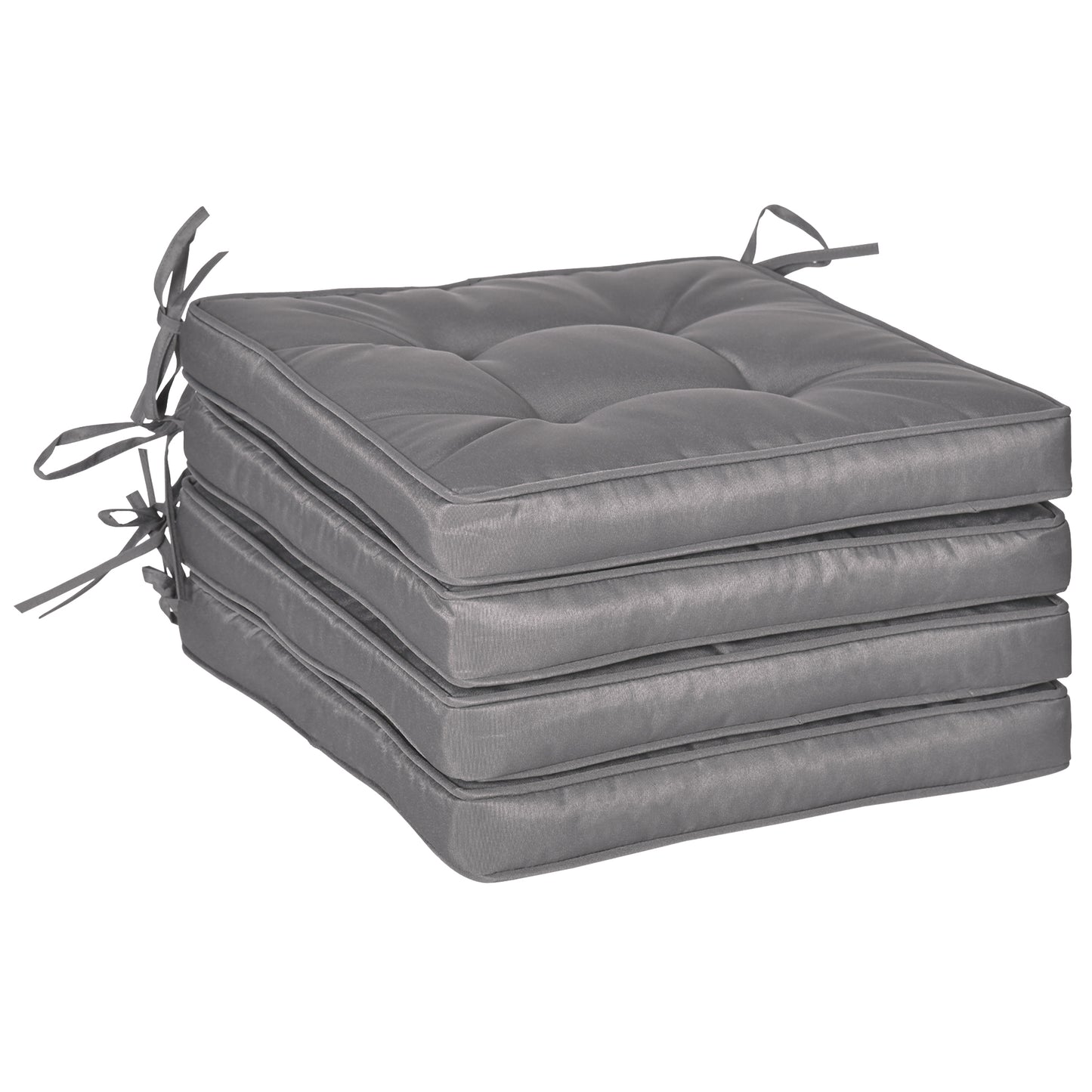 Outsunny Conjunto De Cojines Para Sillas De Comedor 42x42x5 Cm Gris Oscuro_0