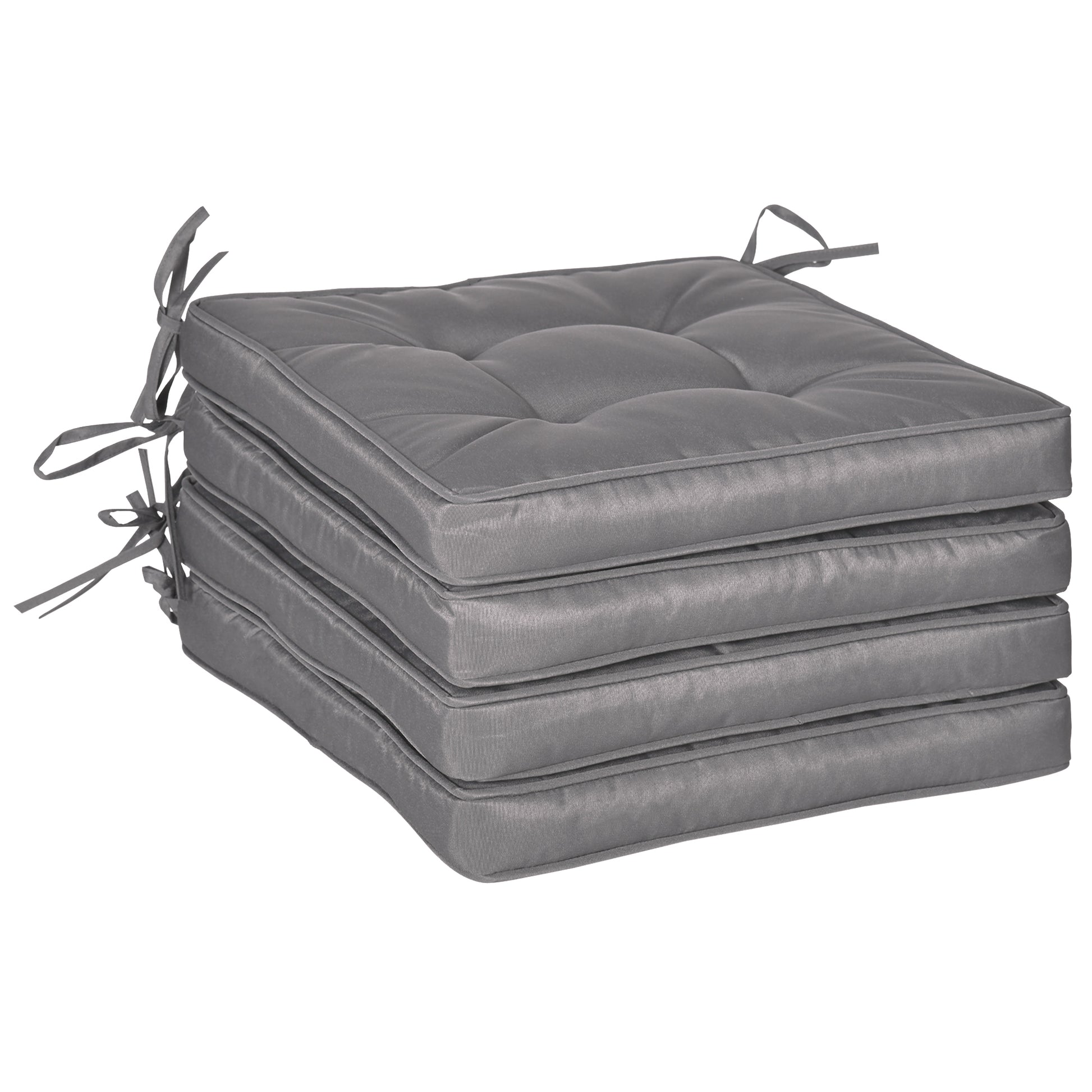 Outsunny Conjunto De Cojines Para Sillas De Comedor 42x42x5 Cm Gris Oscuro_0