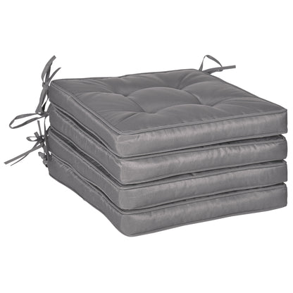 Outsunny Conjunto De Cojines Para Sillas De Comedor 42x42x5 Cm Gris Oscuro_0