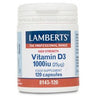 Vitamina D3 1000UI (25 µg) Lamberts, 120 cápsulas