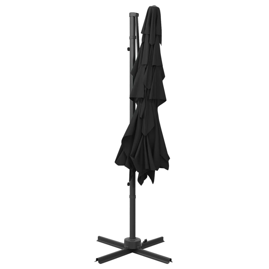 Vidaxl Sombrilla De Jardín 4 Niveles Palo De Aluminio Negro 250x250 Cm_4