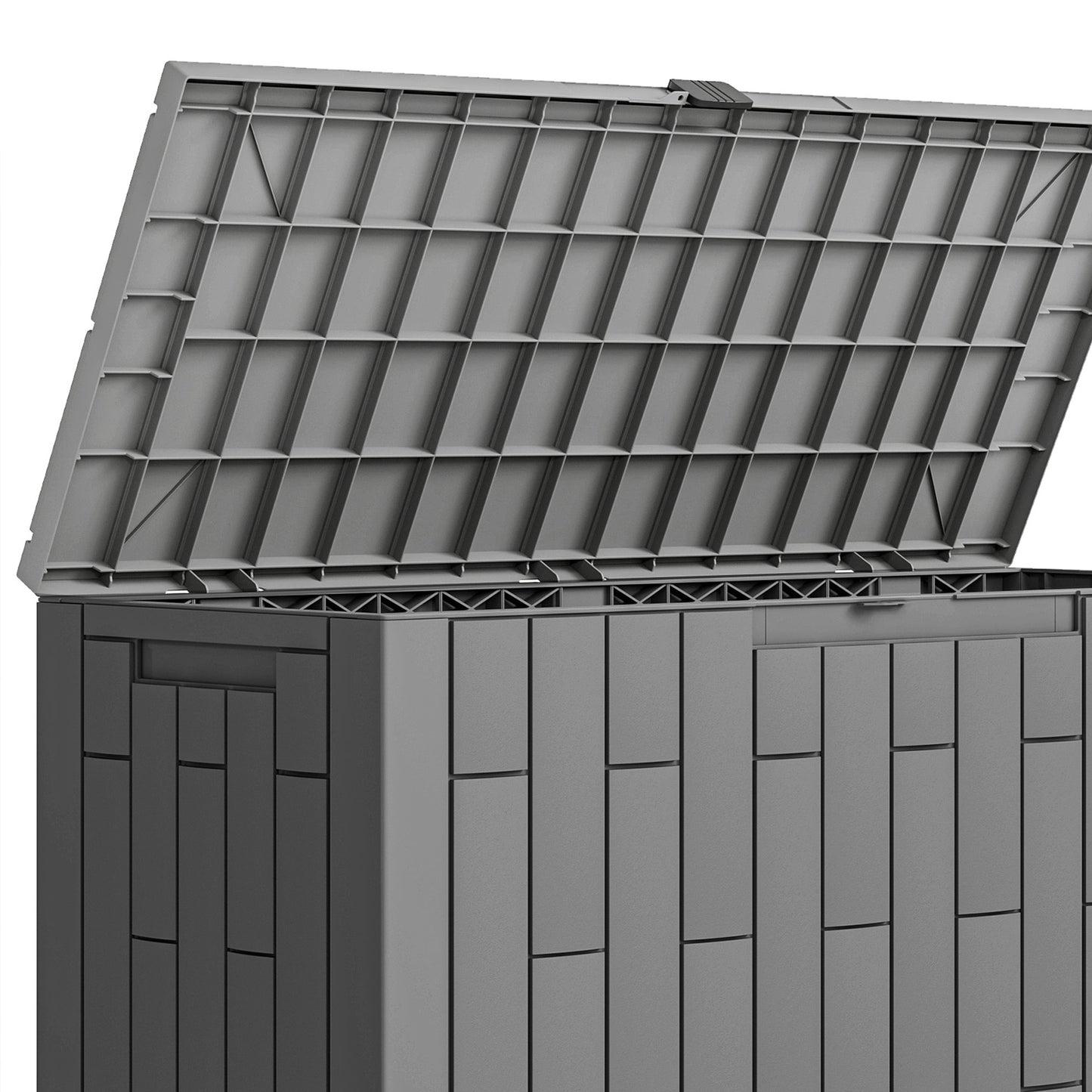 Outsunny Arcón Exterior 227l De Pp Con Cerradura Resistente Al Agua Anti-uv Gris_4