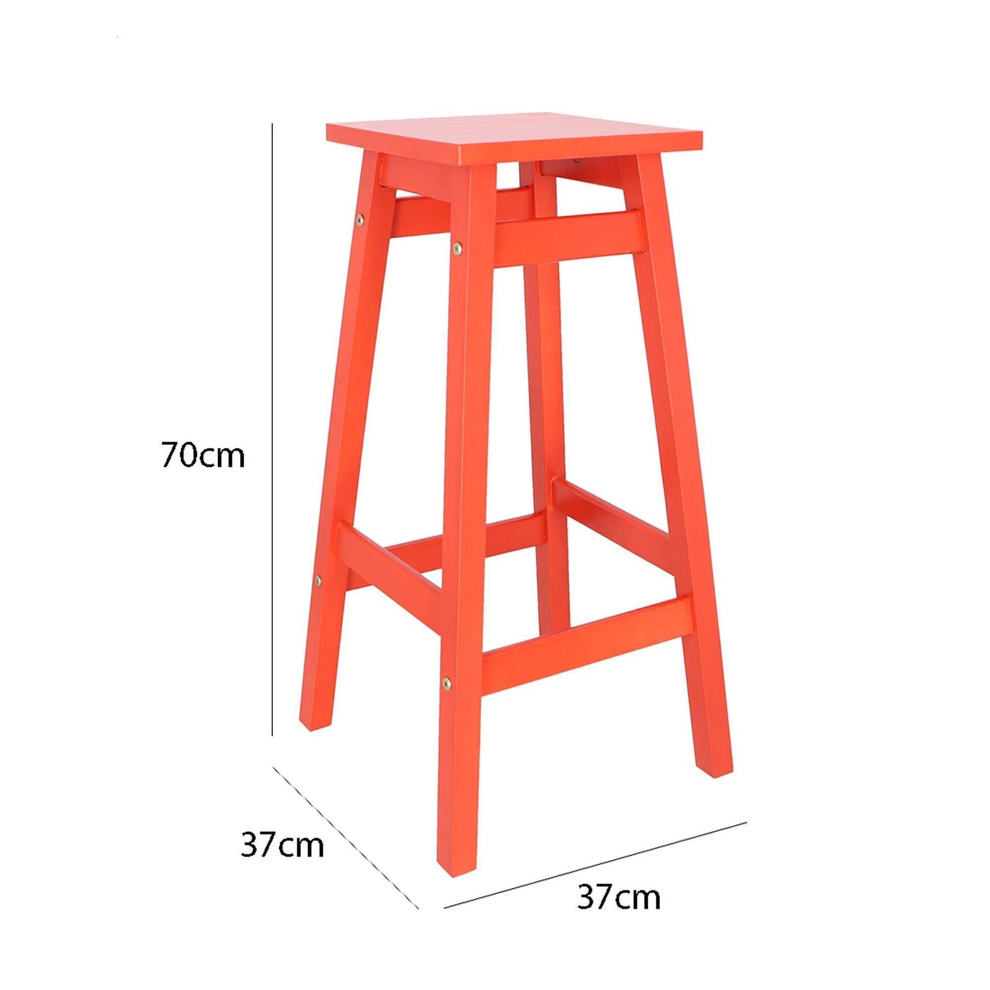 Well Home Juego De 2 Taburetes 'laira' En Madera De Pino Color Coral H.70cm_2