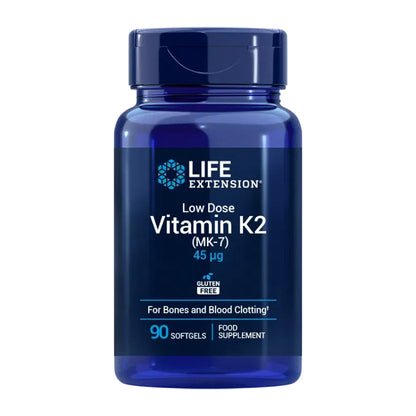 Low-Dose Vitamin K2 (MK-7) 45 mcg, Life Extension 90 perlas