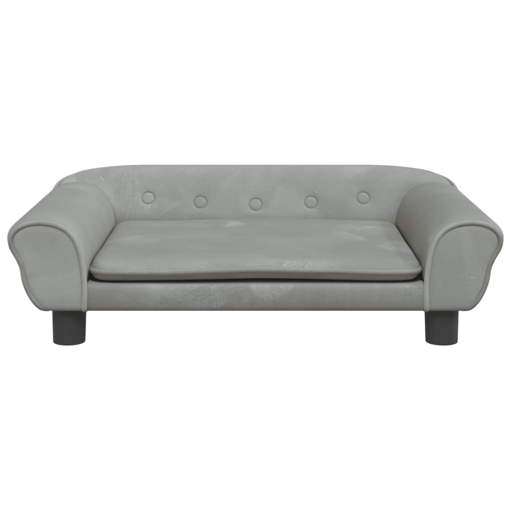 Cama Para Perros De Terciopelo Gris Claro 70x48x22 Cm / Vetonek_1