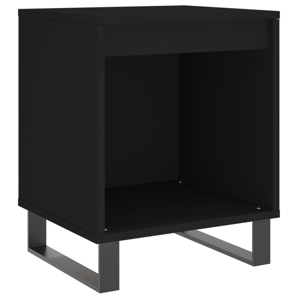 Mesitas De Noche 2 Uds Madera De Ingeniería Negro 40x35x50 Cm_2