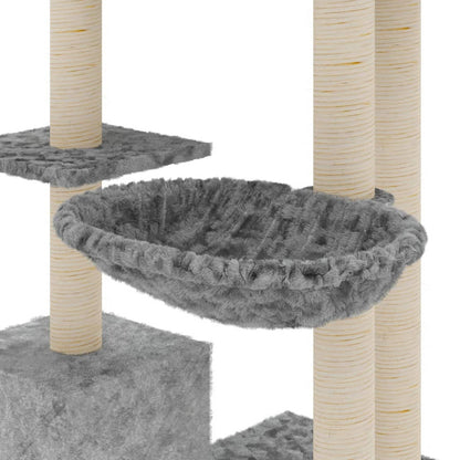 Vidaxl Rascador Para Gatos Con Postes De Sisal Gris Claro 142 Cm_5