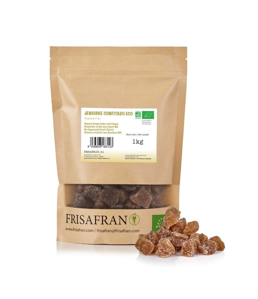 Jengibre En Dados Con Azúcar Eco | Calidad | Frisafran 500 G_2