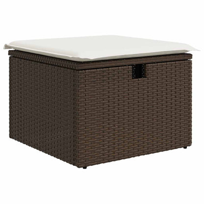 Set Comedor De Jardín 5 Piezas Y Cojines Ratán Sintético Marrón / Vetonek_0