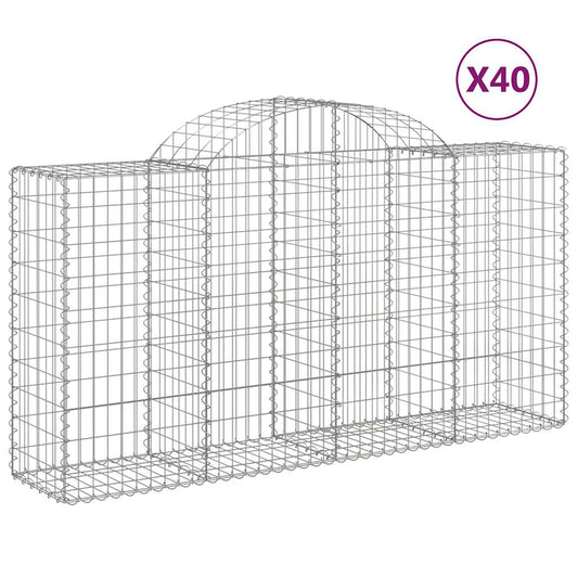 Cestas De Gaviones 40 Uds Forma De Arco Hierro 200x50x100/120cm_0