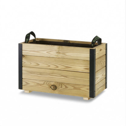 Jardinera De Madera Con Refuerzo De Aluminio 60x30x40 Cm Ghio Al Hortalia_3