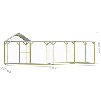 Vidaxl Gallinero De Madera De Pino Impregnada 6x1,5x2 M_2