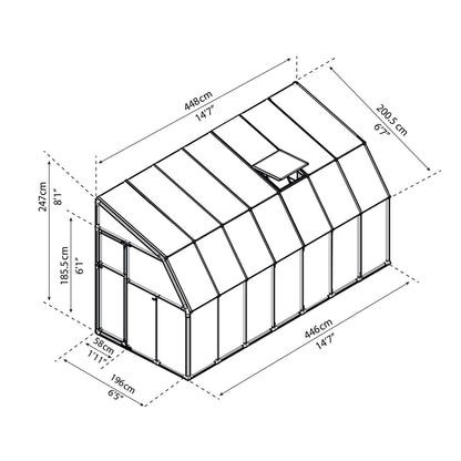 Pérgola adosada cerrada Sunroom 200x448 cm