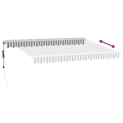Toldo Retráctil Automático Gris Antracita Y Blanco 350x250 Cm_4